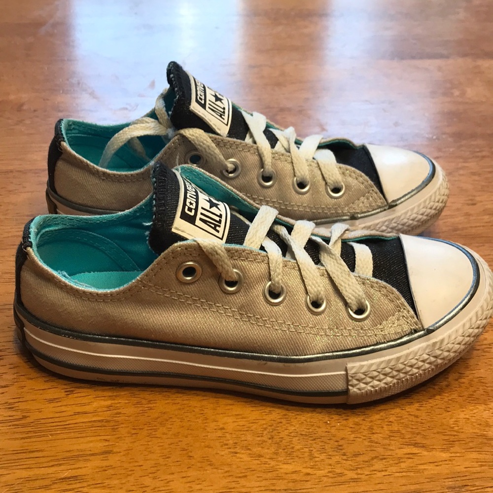 Little Girls Silver Converse